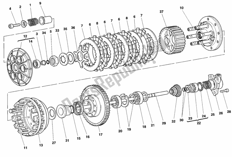 Tutte le parti per il Frizione del Ducati Superbike 916 R 1997